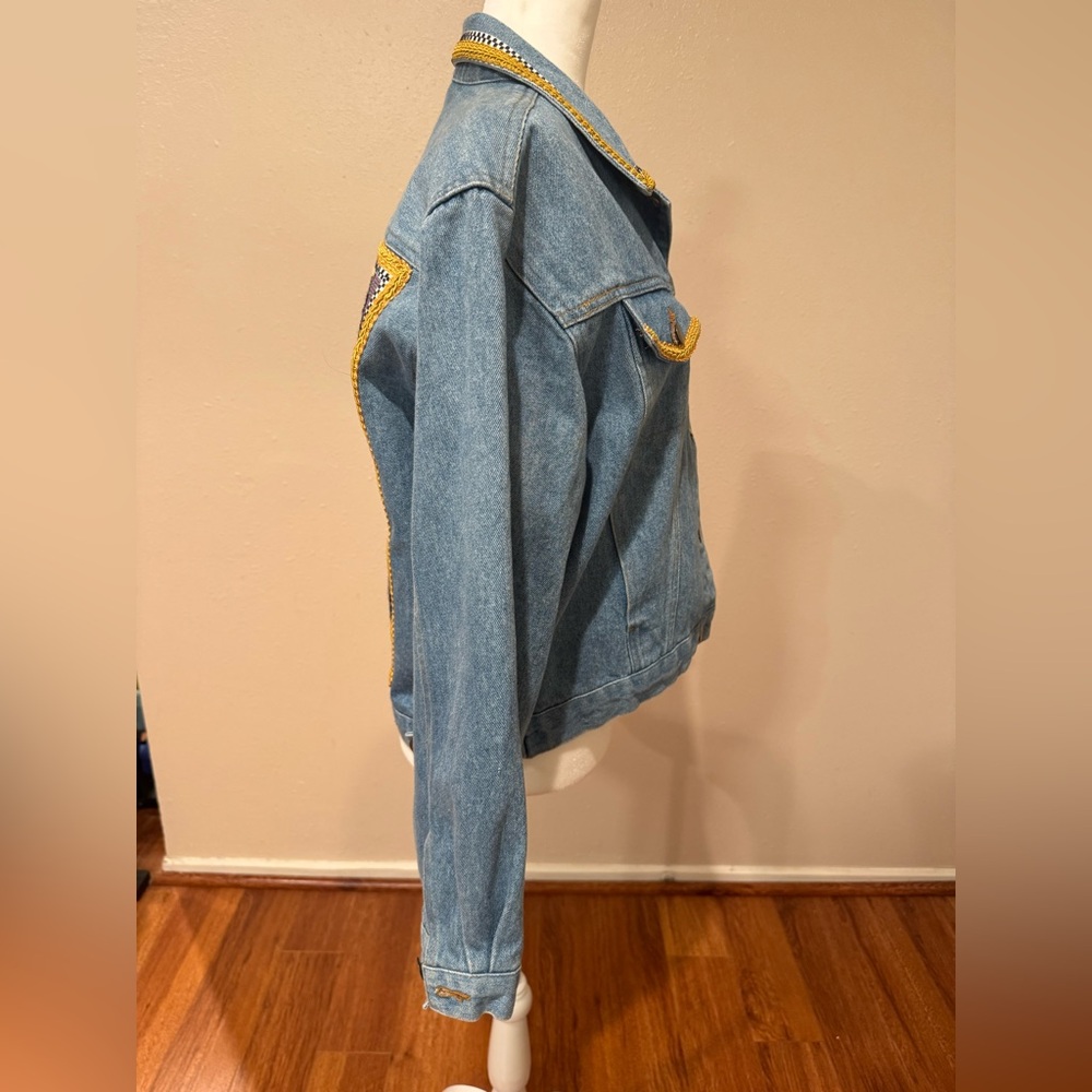 Vintage Kolorway USA Denim Jacket with Colorful Embroidered Art - Picture 6 of 8